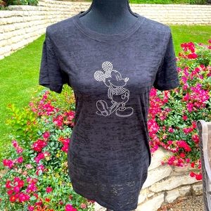 Disney, Black, Burnout, Mickey Mouse, Short Sleeve, Shirt, Size XL